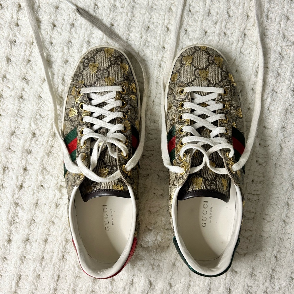 Gucci: WOMEN'S GUCCI ACE SNEAKER WITH WEB